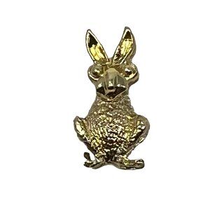 Vintage Nemo Bunny Tie Tack Gold Tone Rabbit Lapel Pin